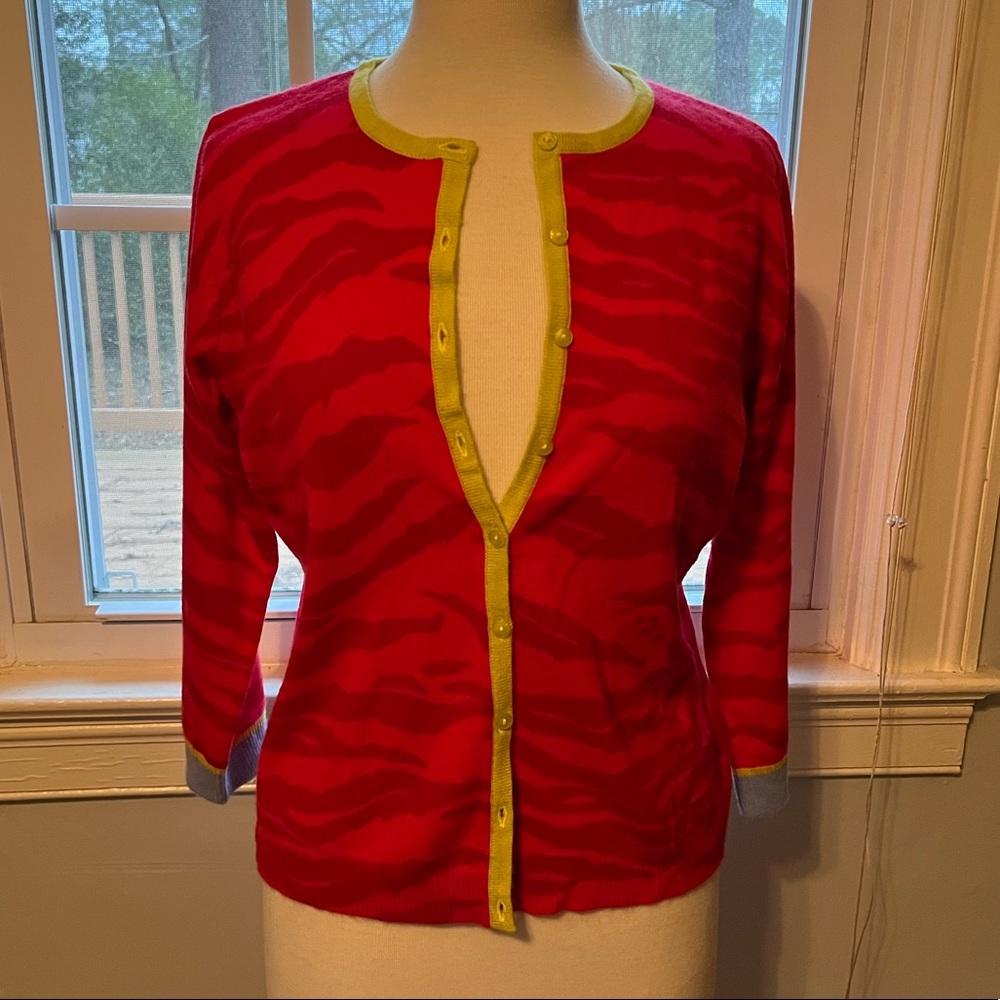 Colorful animal print Express cardigan 3/4 sleeves